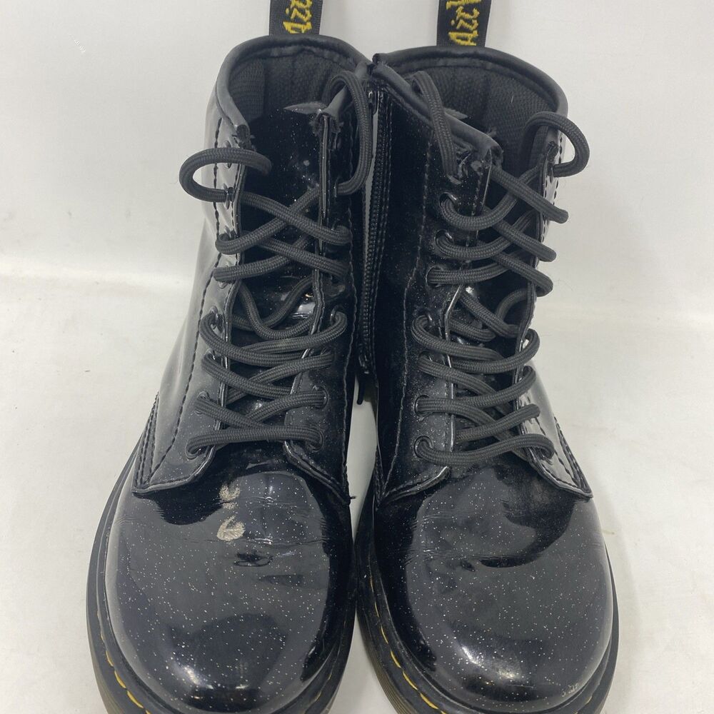 Doc Martens Girls Boots 1460 Cosmic Black Glitter Side Zip Dr Martens SIZE 2